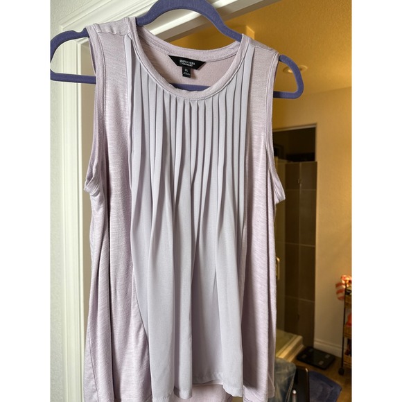 Simply Vera Vera Wang Tops - SIMPLY VERA WANG Women's PL Lavender Pleated Tank Top High-Low Sleeveless Shirt